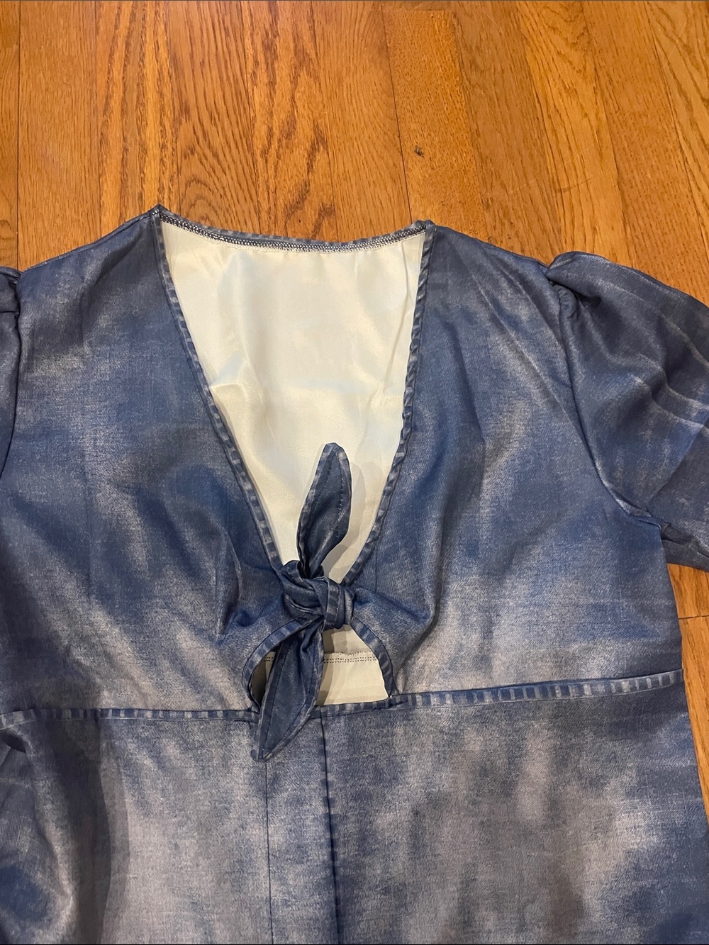 Mary’s Myrtle Beach Maya “Denim”Tie-Front Wide Leg Jumpsuit - Picture 4 of 6